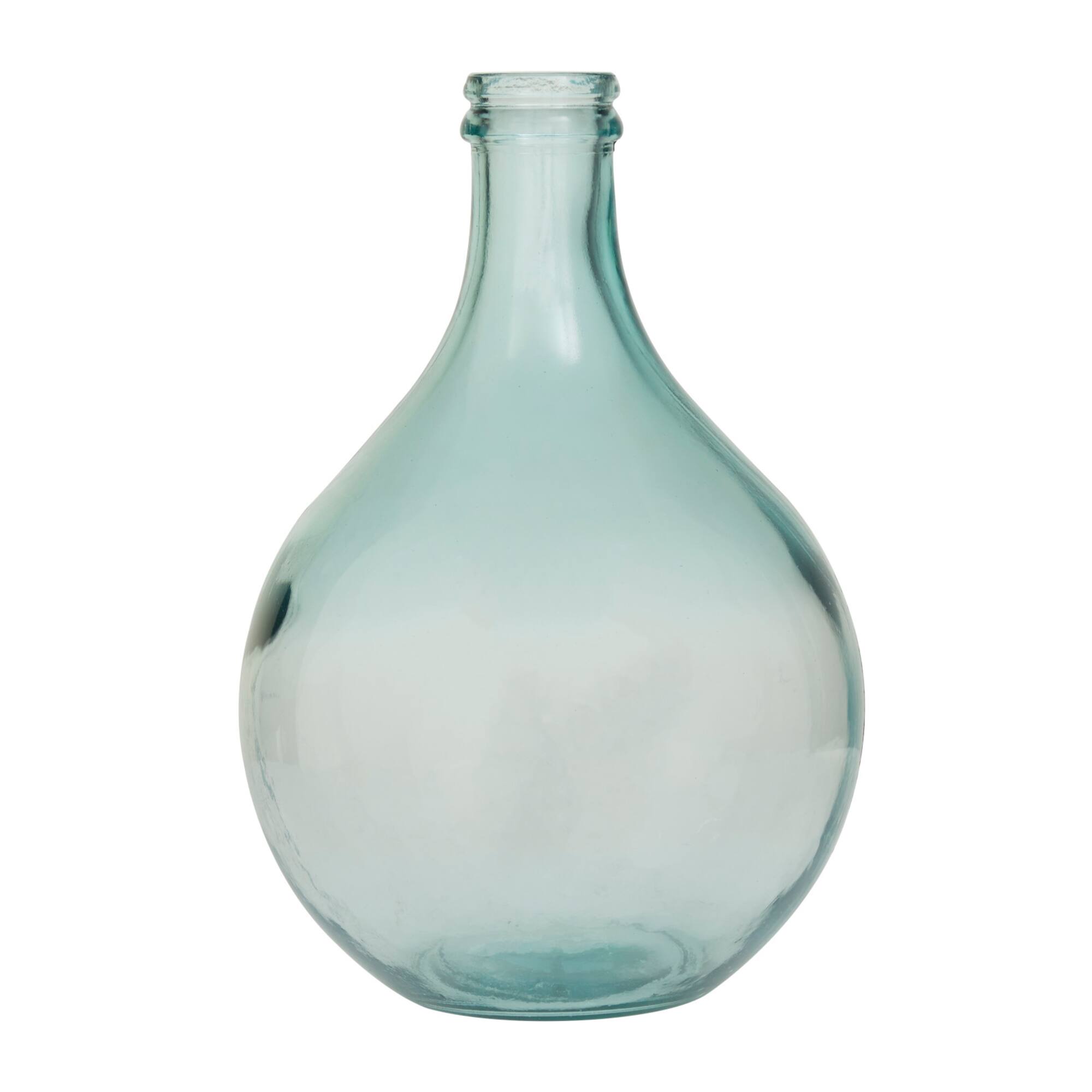 Blue Recycled Glass Handmade Spanish Vase 11" x 11" x 17"